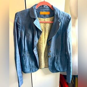 Cynthia Steffe Linen Chambray Buttoned Blazer Jacket  size 2
